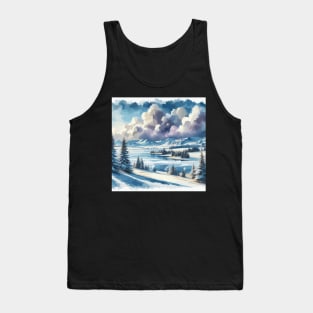 Winter River Winter Landscape Tank Top